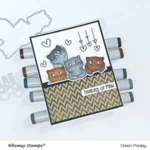 Read more about the article Adorable Cat Card/ Whimsy Stamps Thinking of Mew Stamp and Die Set